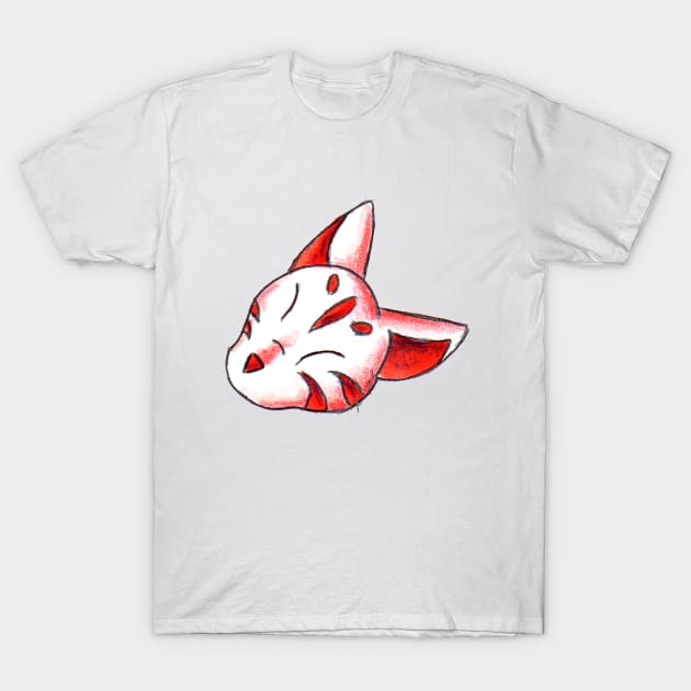 Kitsune Mask T-Shirt by KristenOKeefeArt